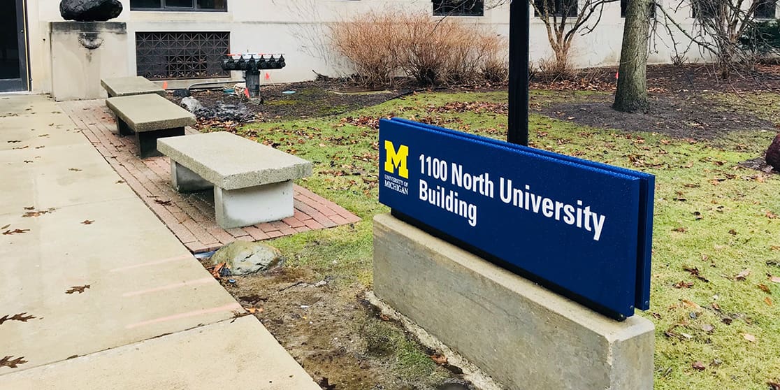 1100 North University Building sign, 2018