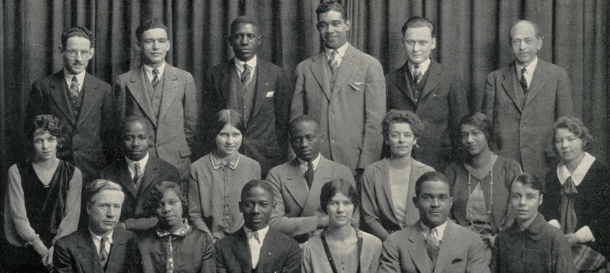 Members of the Negro-Caucasian Club pose for a group photograph.