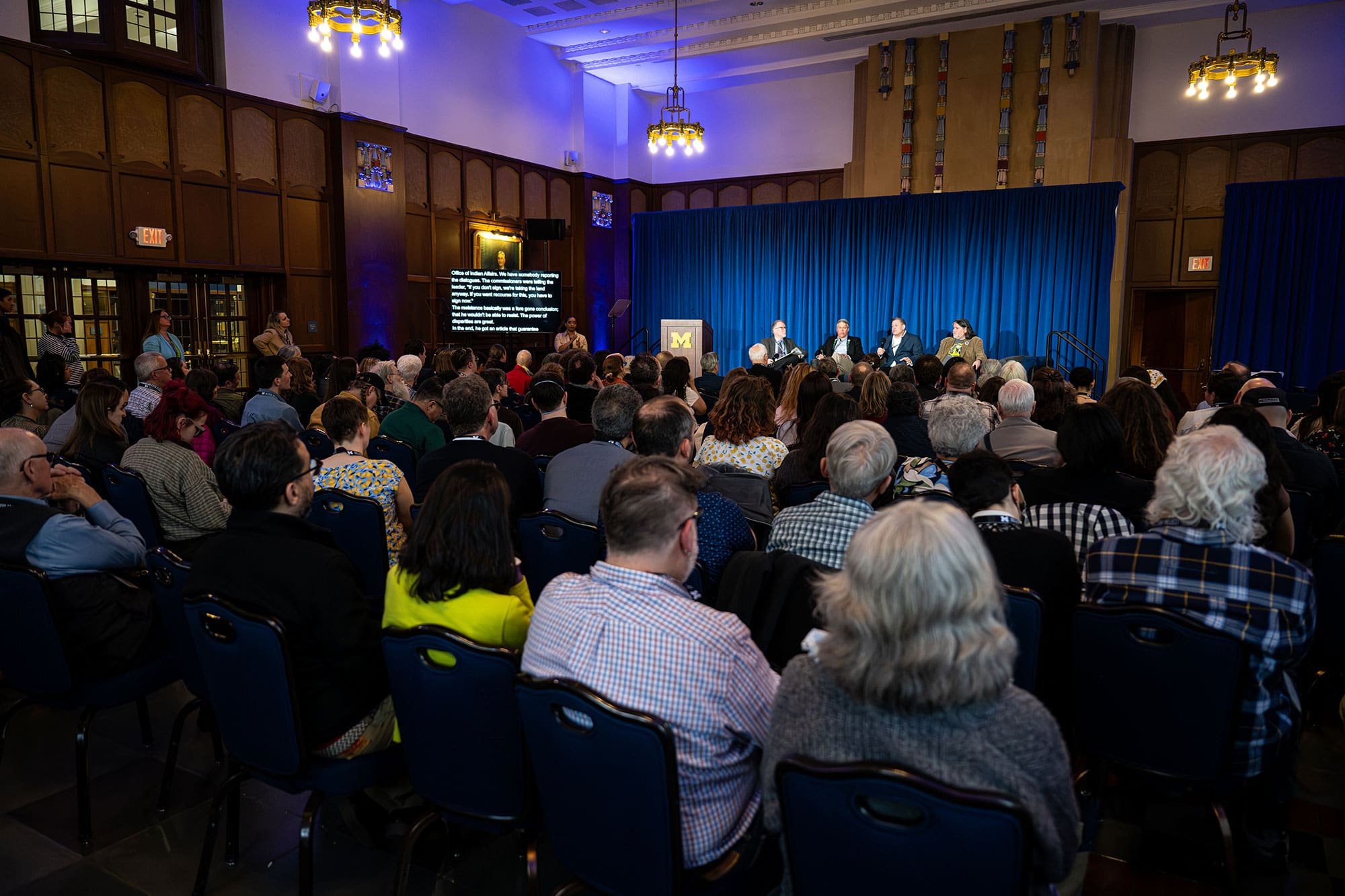 A full audience for the Living with Treaties Conference Keynote Roundtable on April 9, 2026.