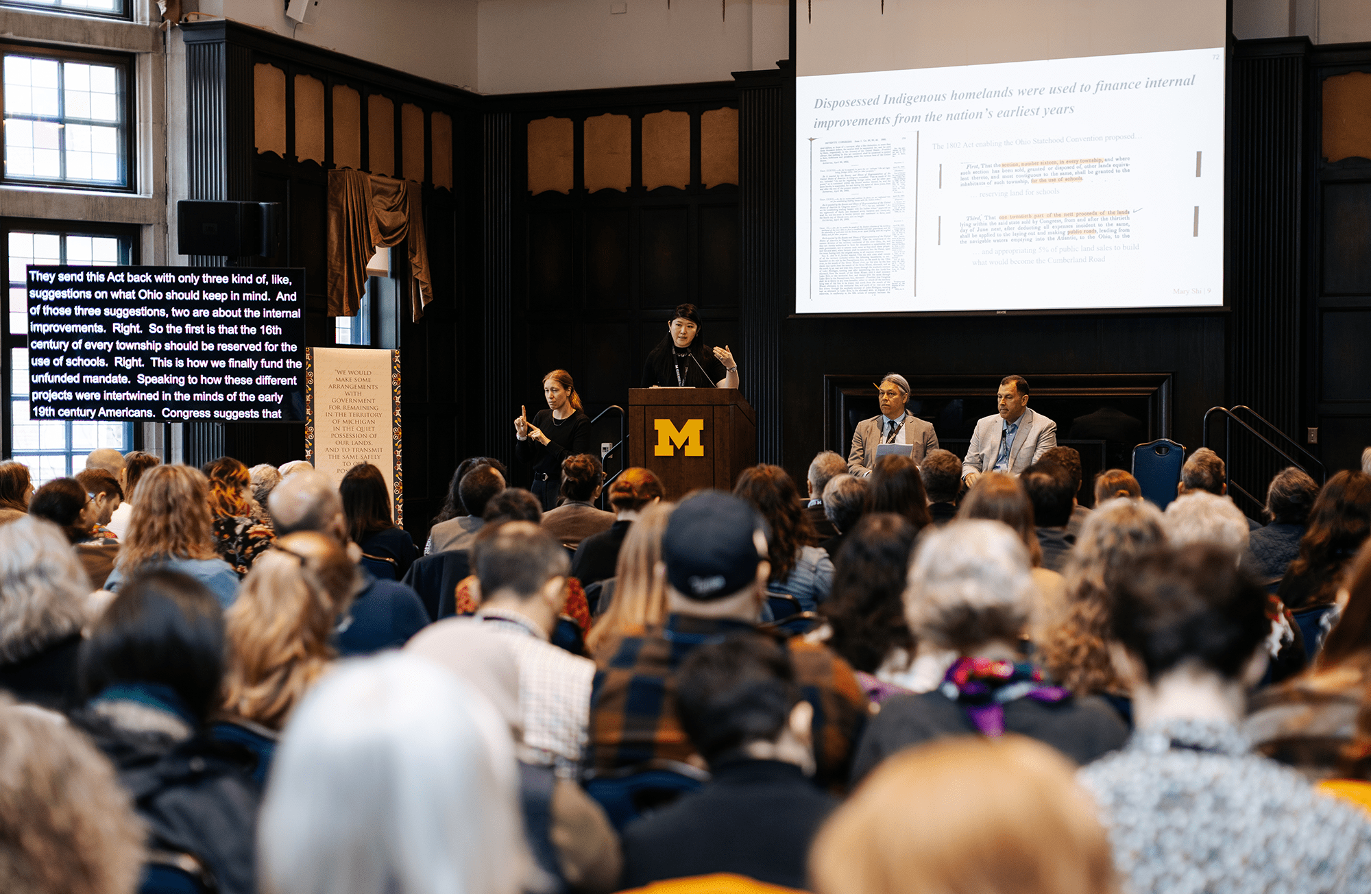 A snapshot of the audience from the "Universities and Indigenous Dispossession" panel.
