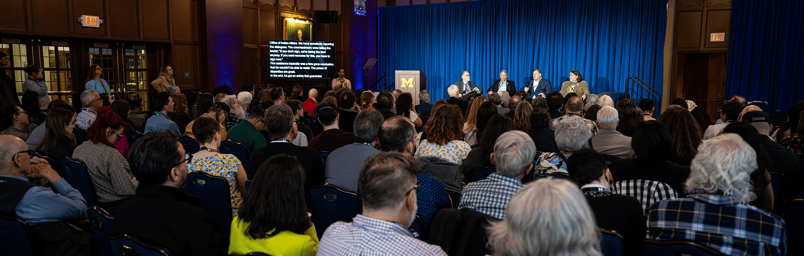 A full audience for the Living with Treaties Conference Keynote Roundtable on April 9, 2026.